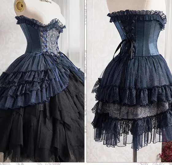Neo Ludwig~Elegant Lolita Fishbone Corset Tail Dress