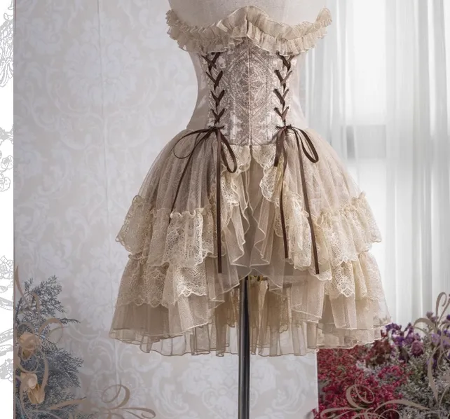 Neo Ludwig~Elegant Lolita Fishbone Corset Tail Dress
