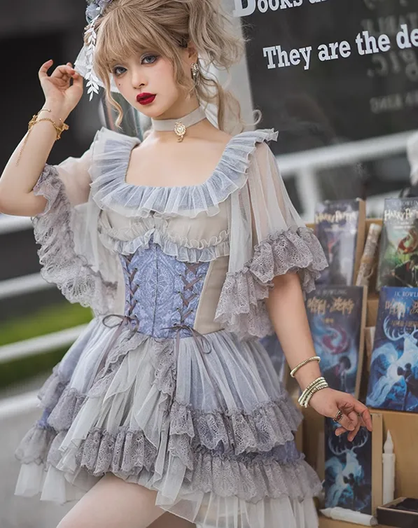 Neo Ludwig~Elegant Lolita Fishbone Corset Tail Dress