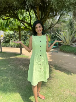 Nimbu Flared Cotton Dress