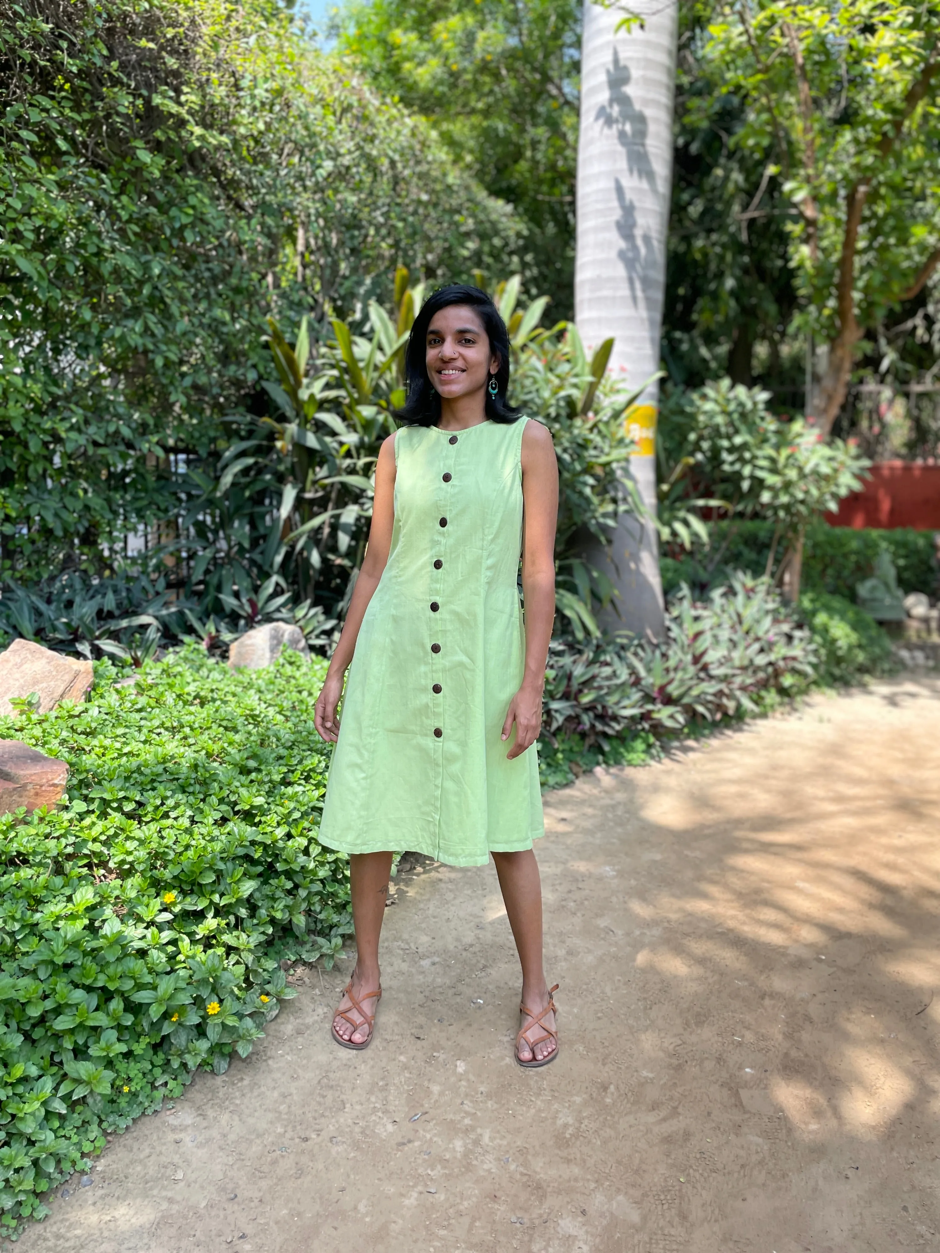 Nimbu Flared Cotton Dress