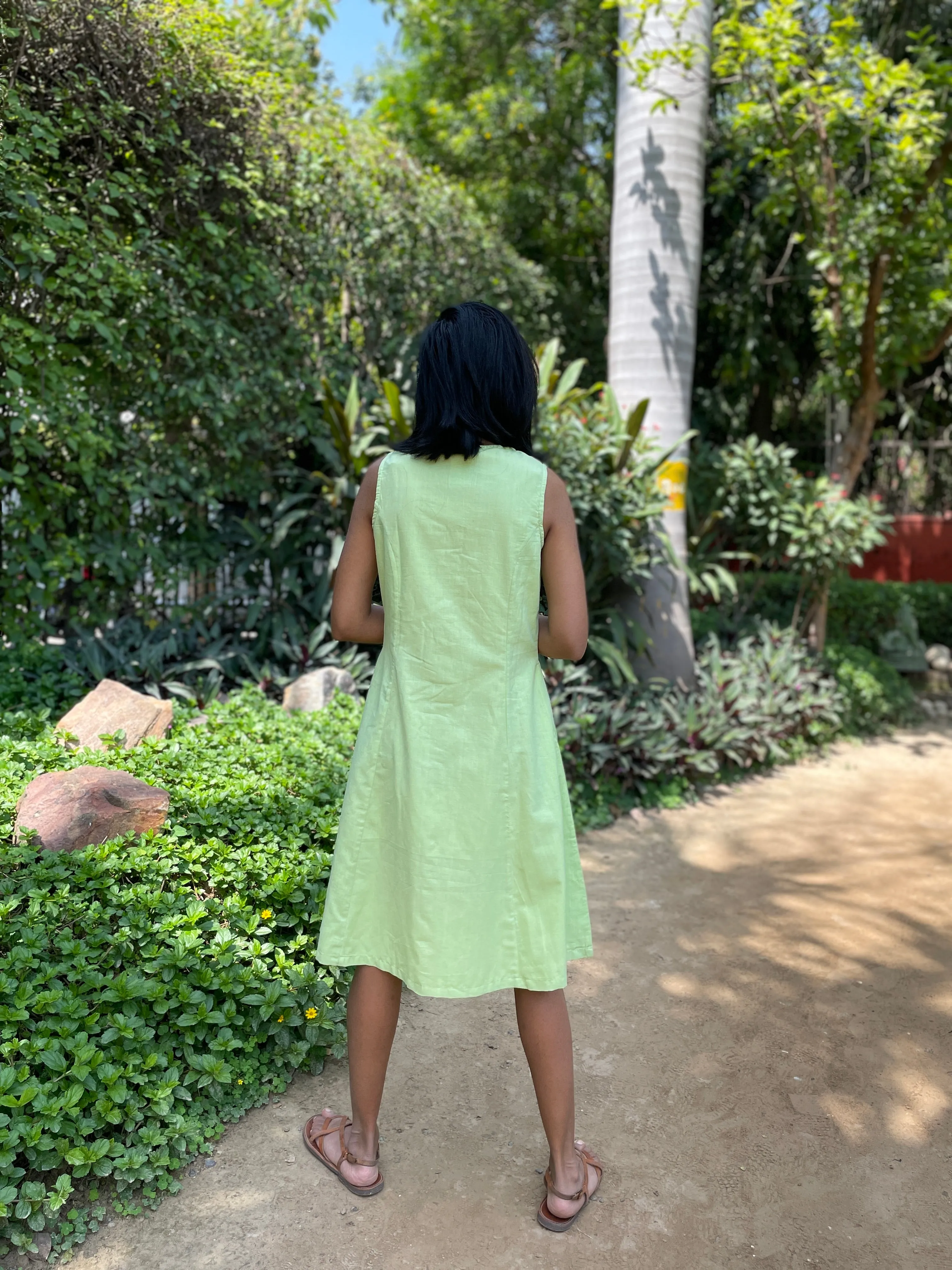 Nimbu Flared Cotton Dress