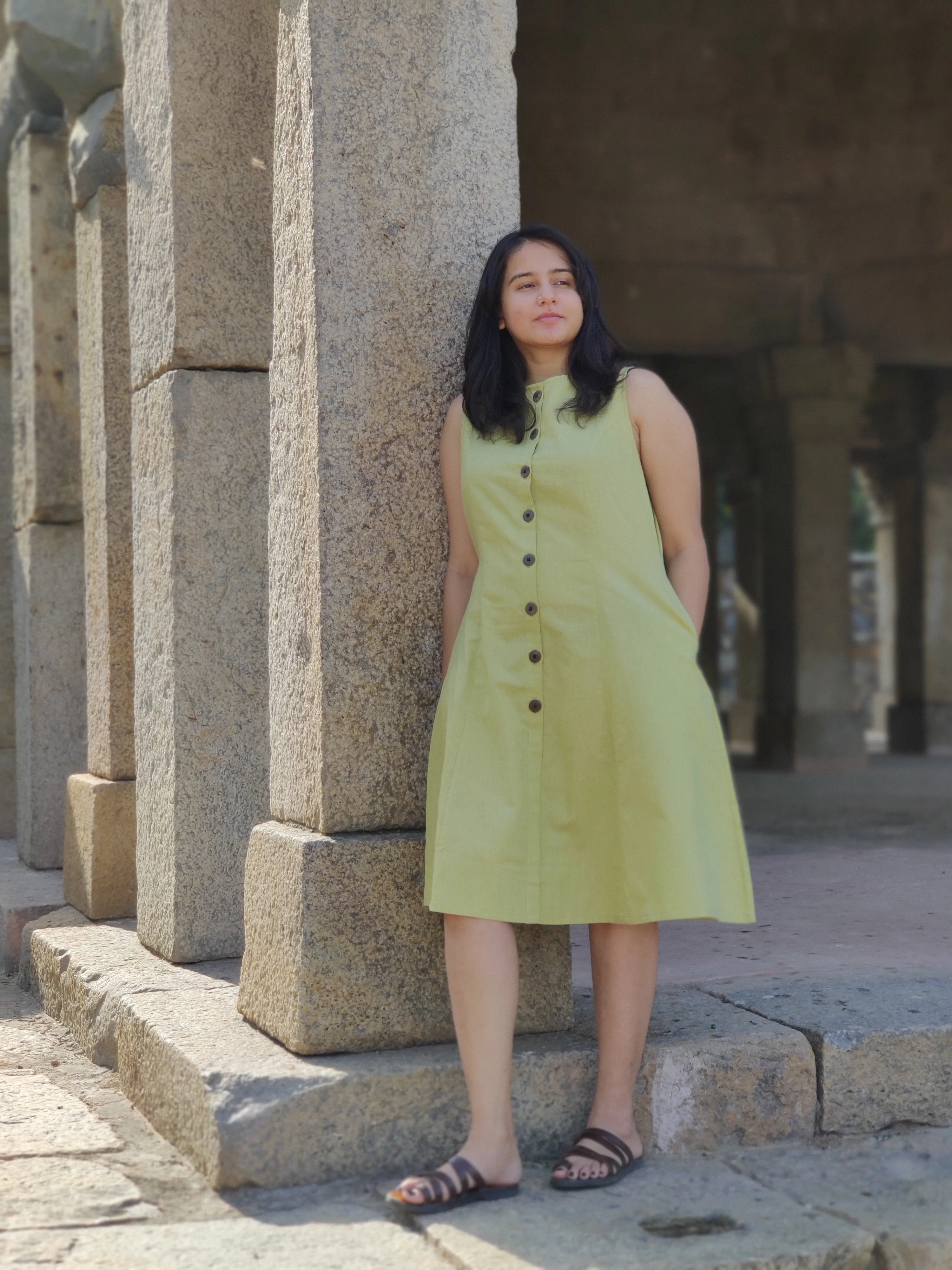 Nimbu Flared Cotton Dress