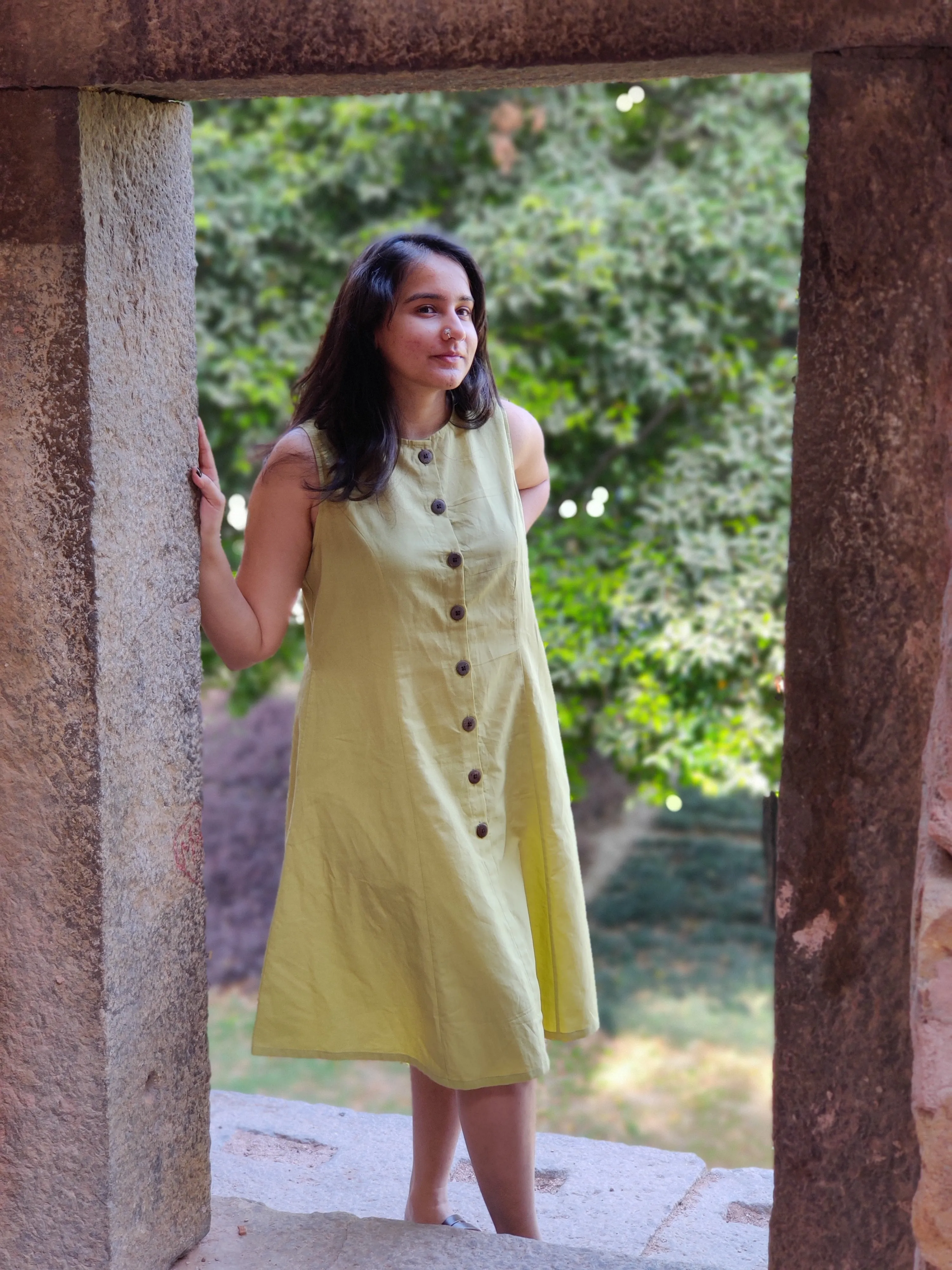 Nimbu Flared Cotton Dress