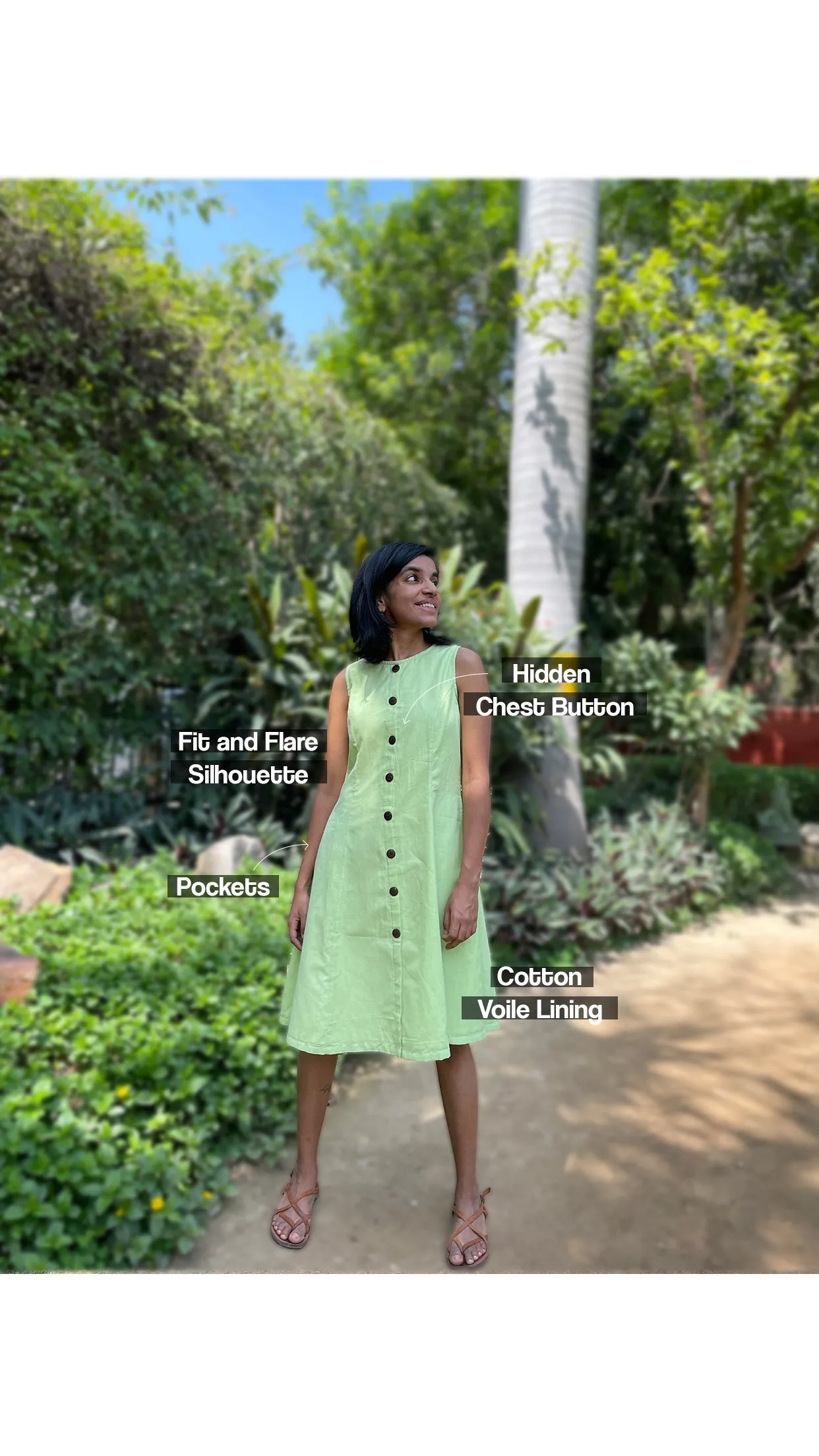 Nimbu Flared Cotton Dress