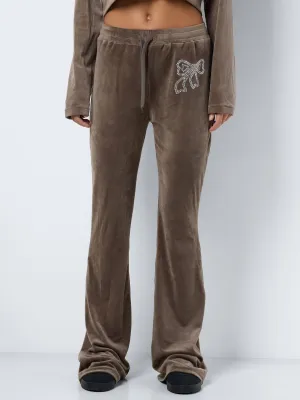 NMVALERIE HW VELVET FLARED PANTS