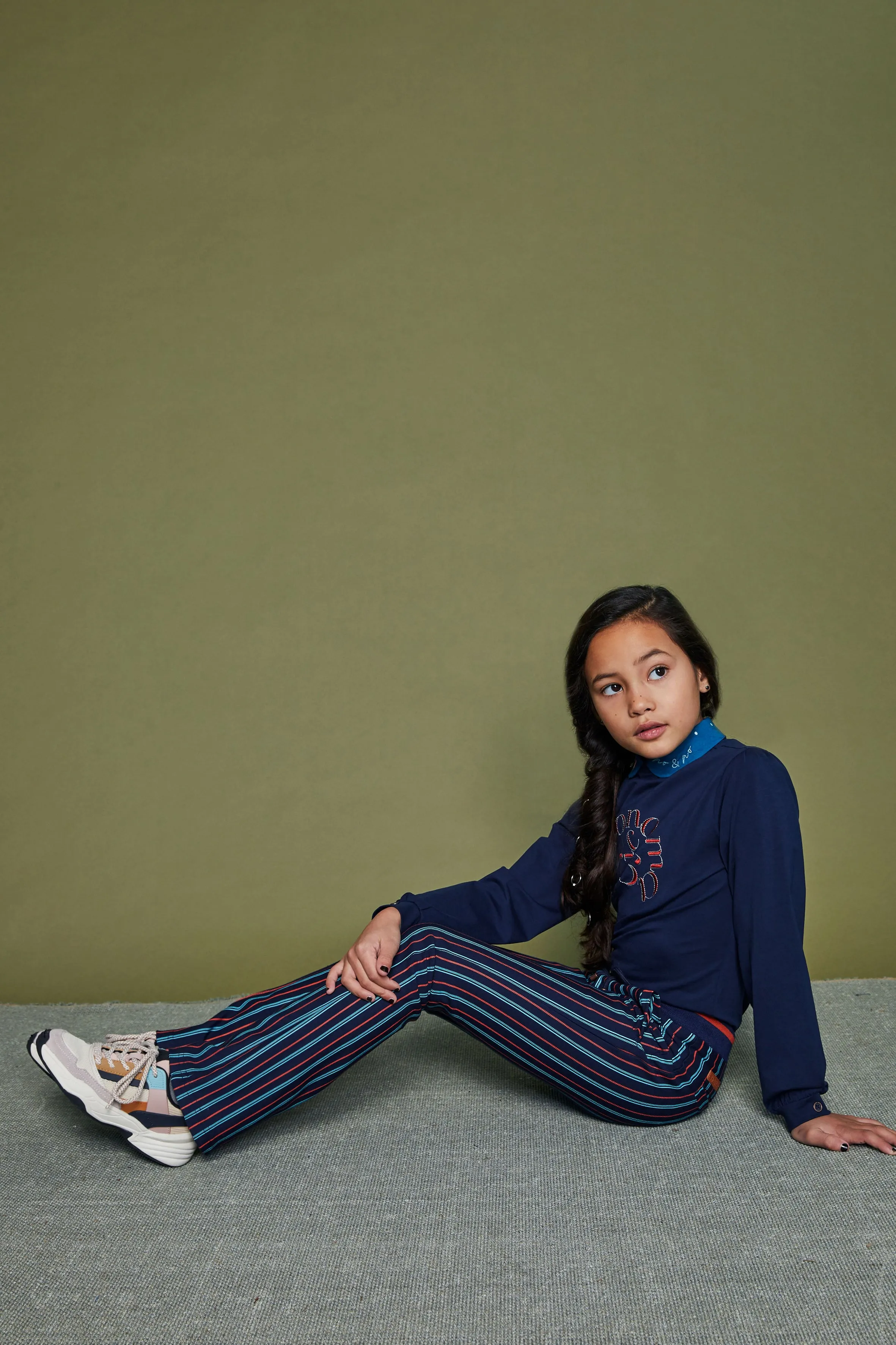 NoNo Sahara striped punta flared pants