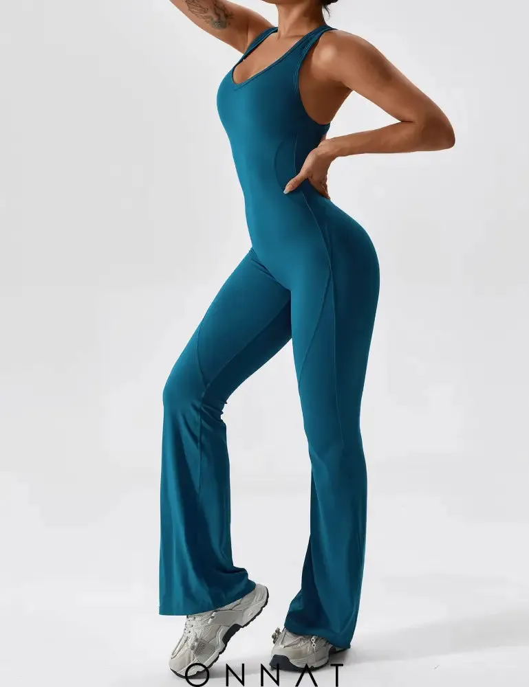 Onnat Open Back Flared Jumpsuit