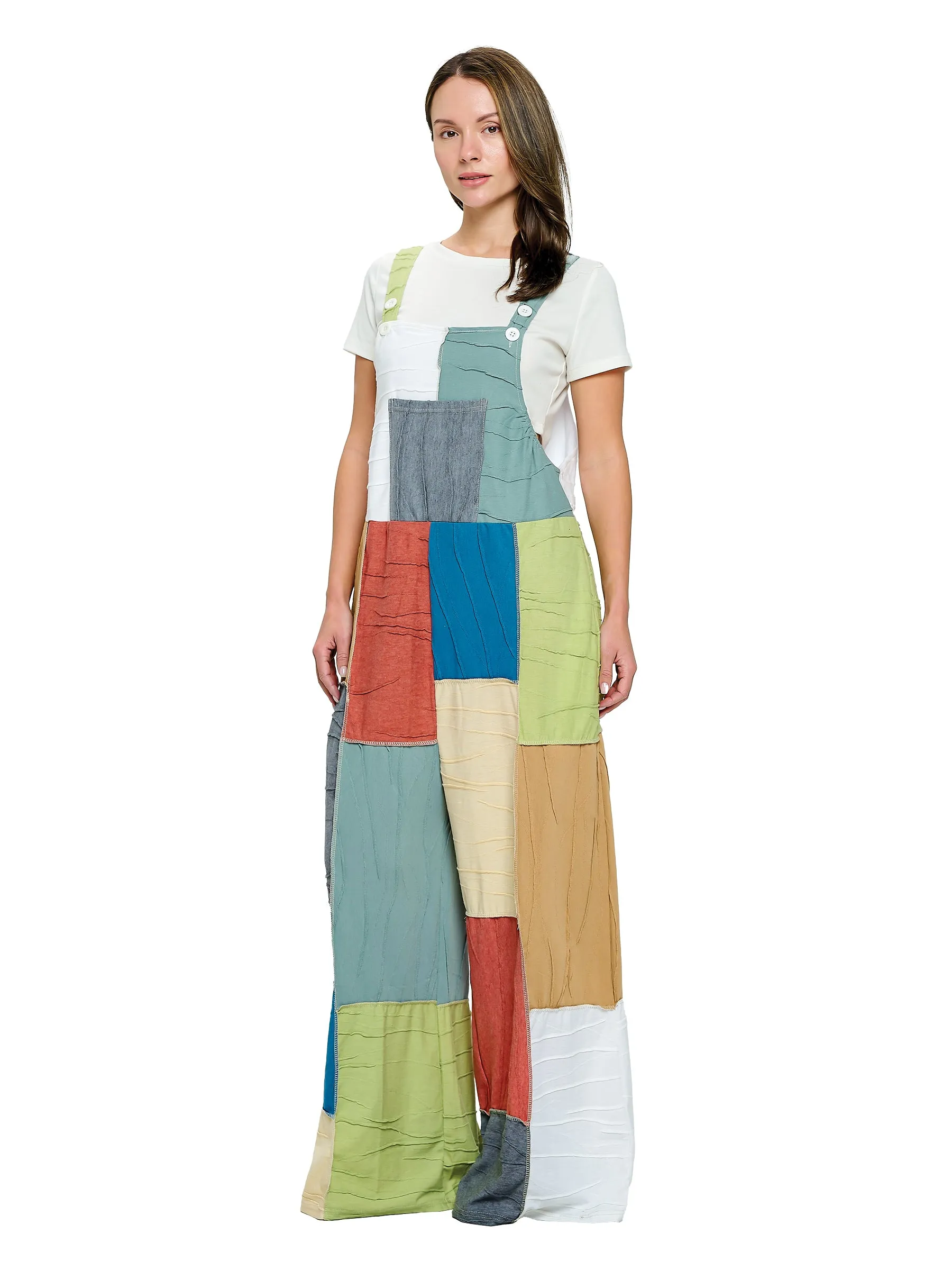 Overall Boho Patchwork Textured