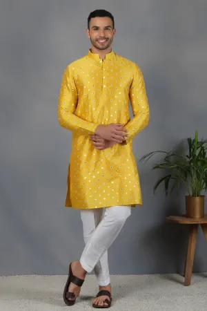 Peela - Foil Mirror & Silk - Kurta Set