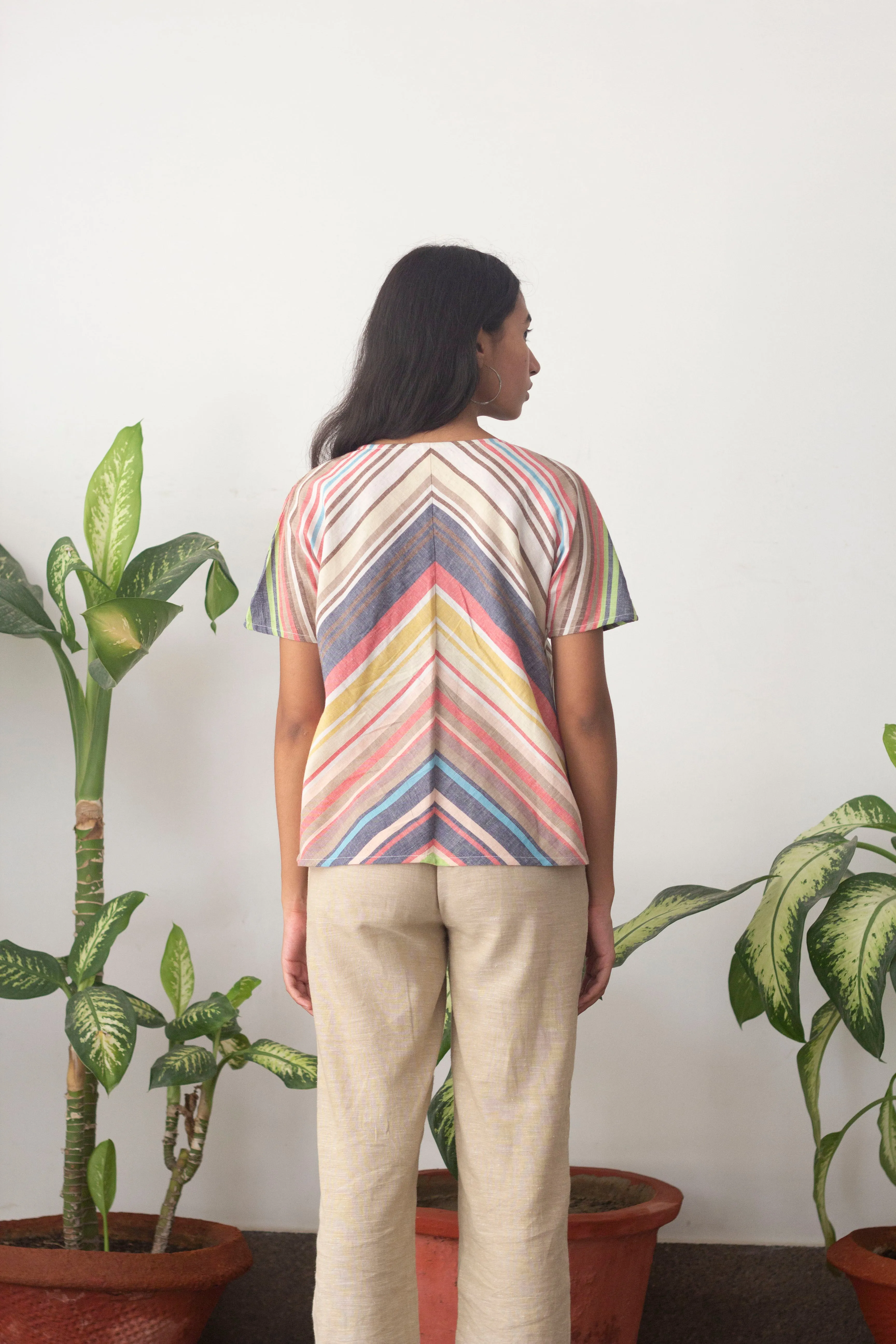 Pichkaari Kimono Stripe Top