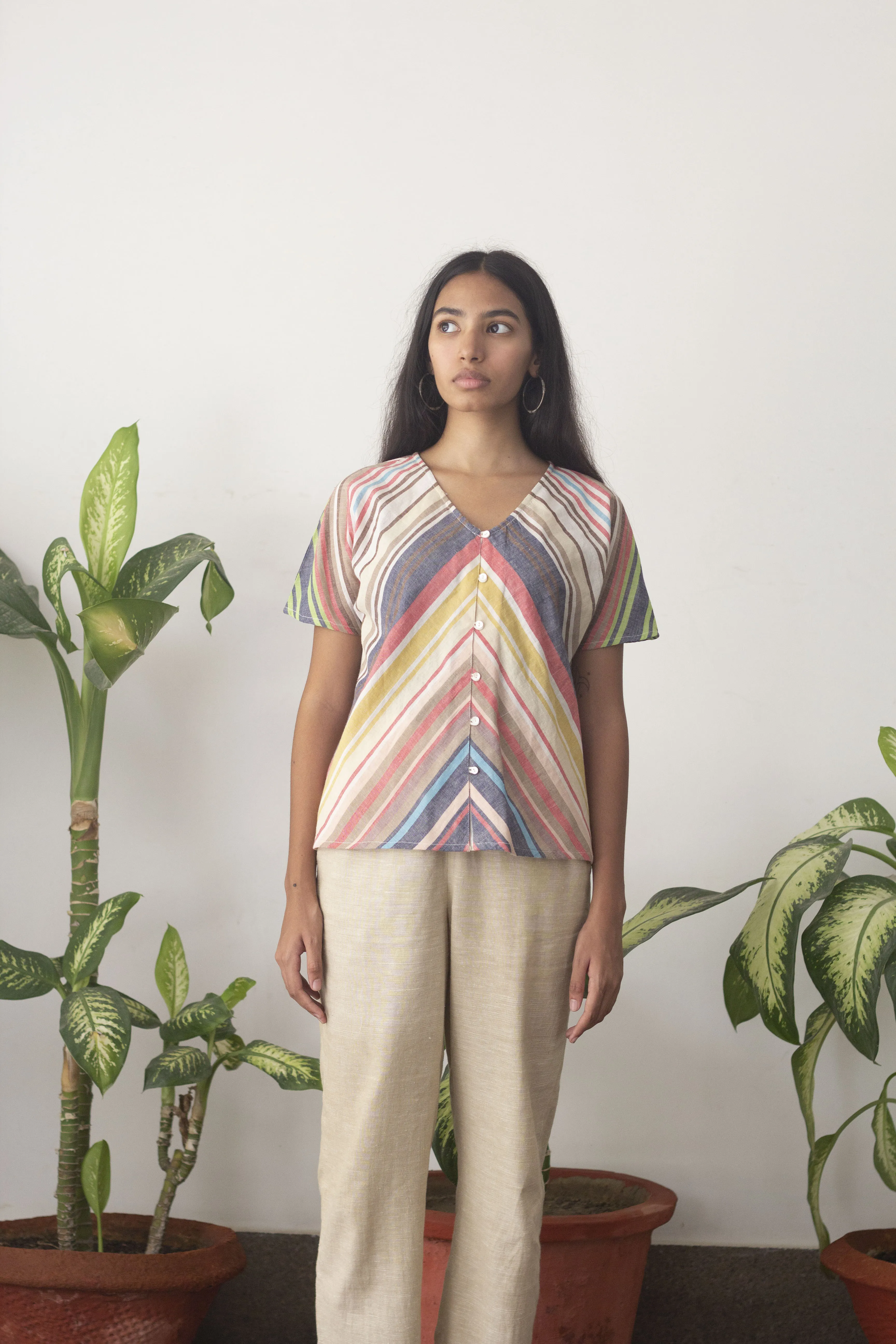 Pichkaari Kimono Stripe Top