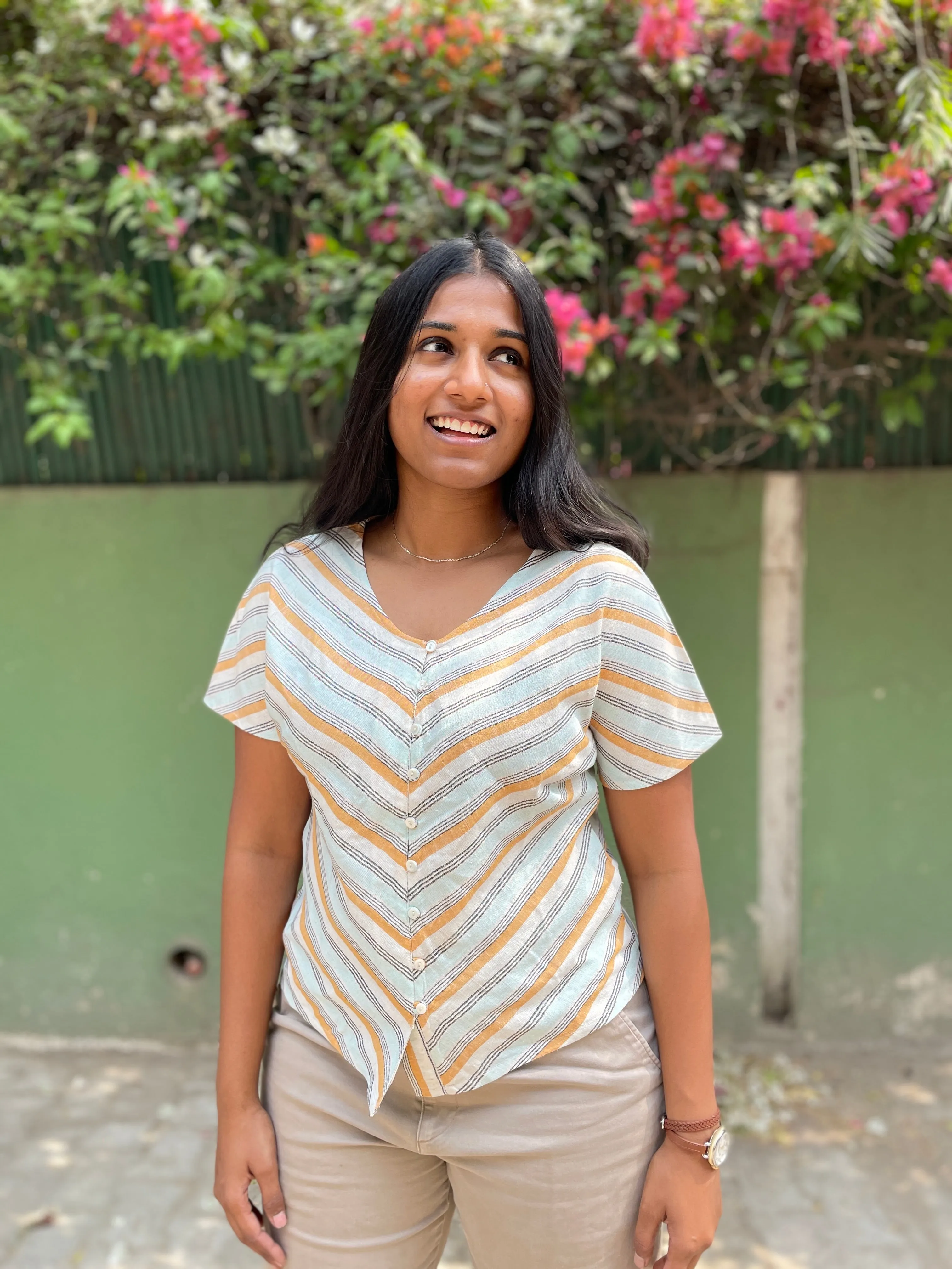 Pichkaari Kimono Stripe Top
