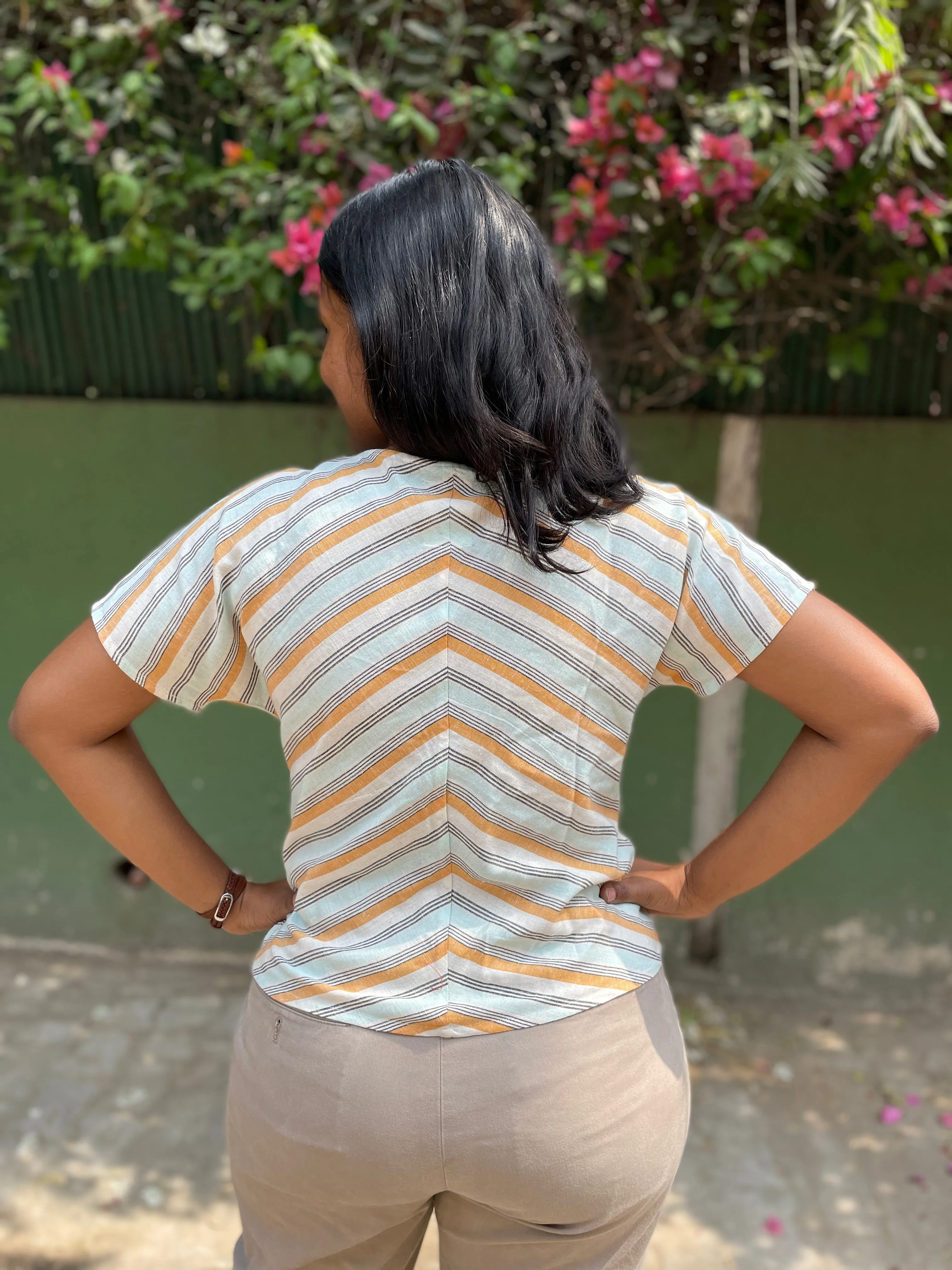 Pichkaari Kimono Stripe Top