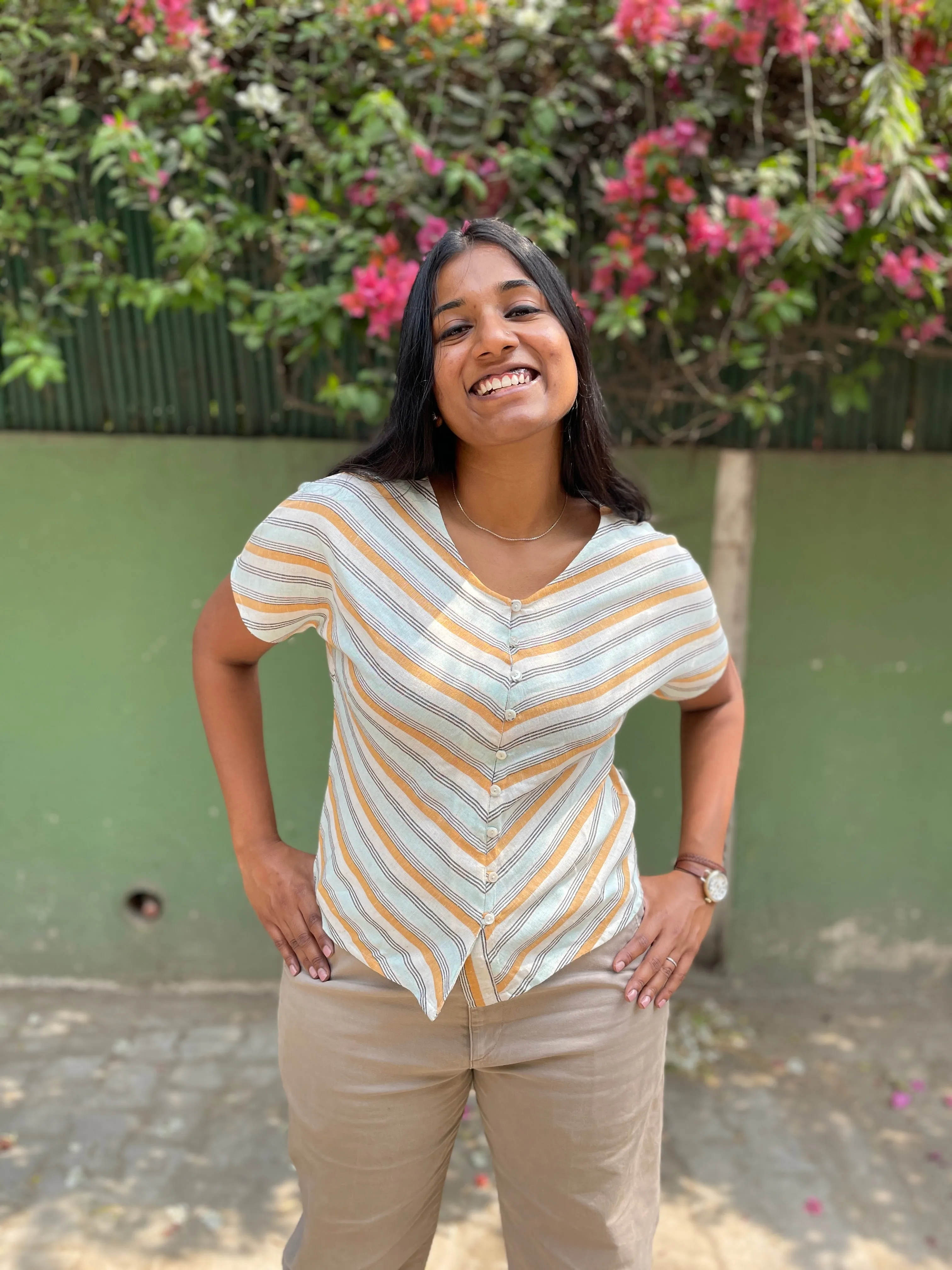 Pichkaari Kimono Stripe Top