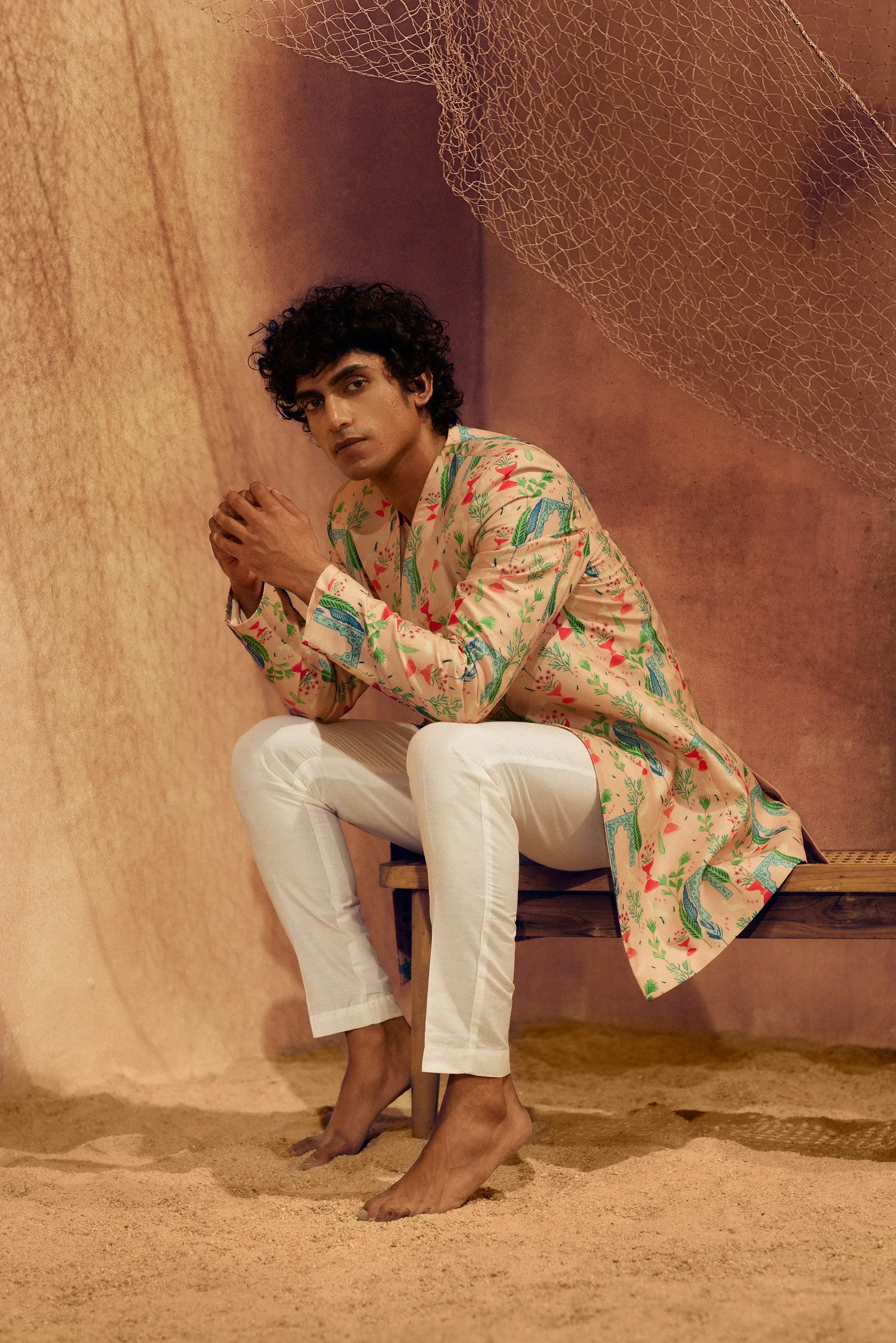 Pink Garden - Indo-Western Set