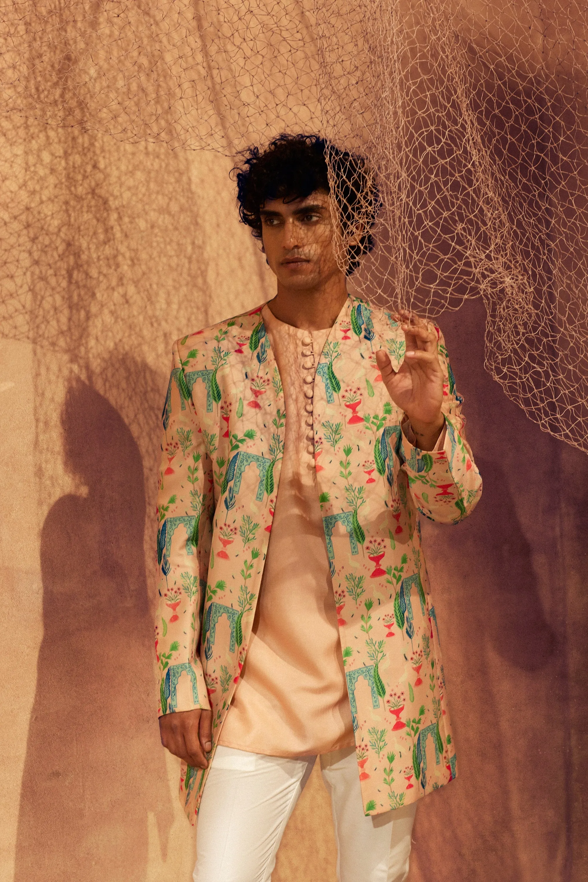 Pink Garden - Indo-Western Set