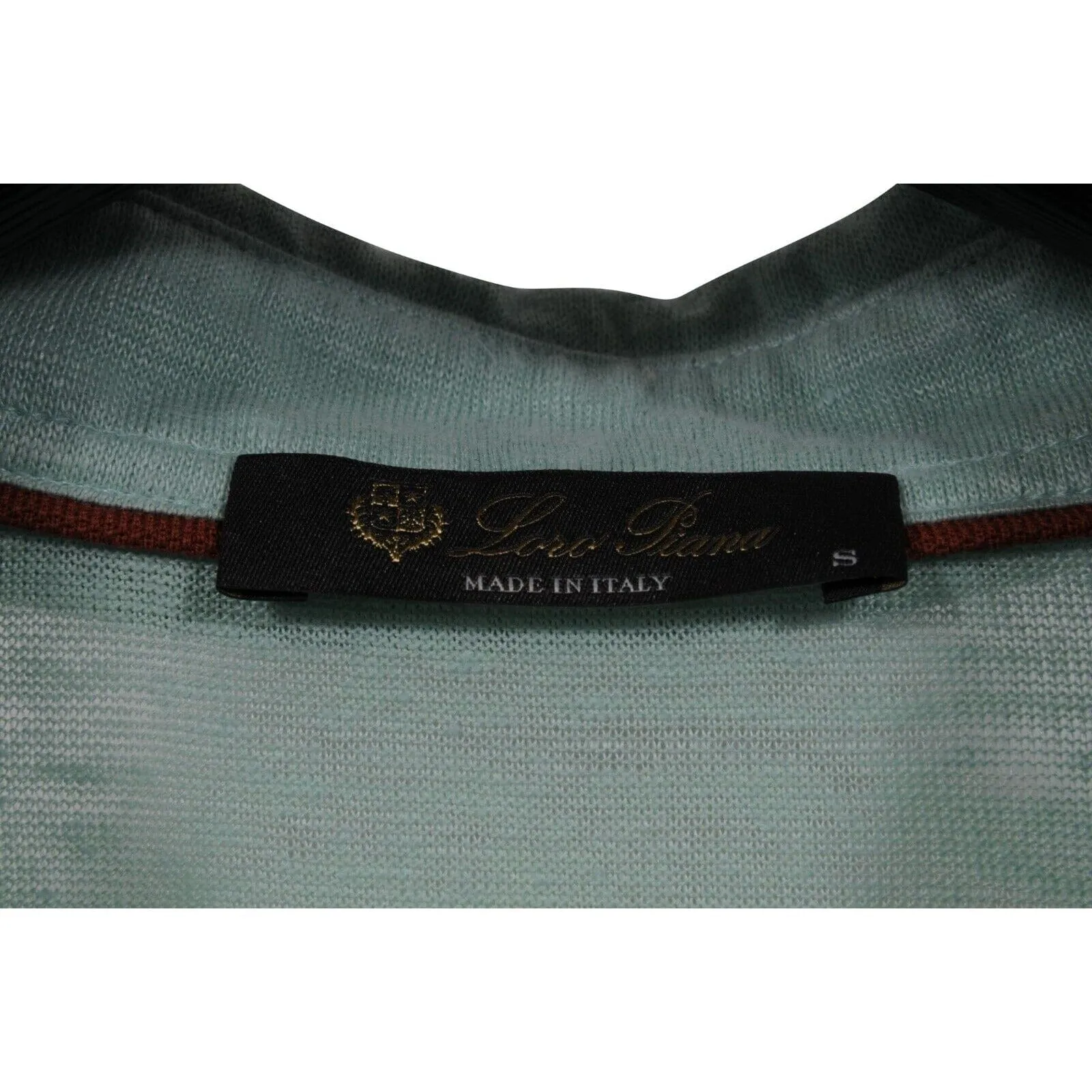 Polo Shirt Size Small Green 100% Linen Short Sleeve Collar Henley