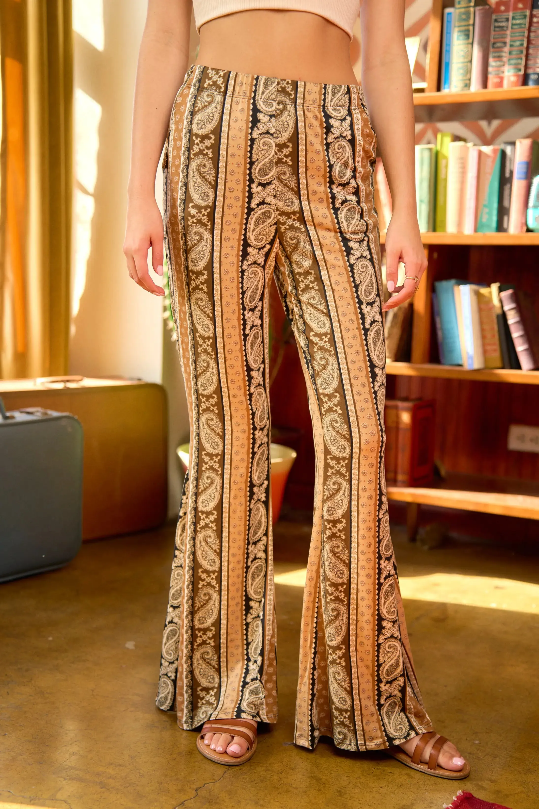 Pretenders Paisley Print Flared Pants