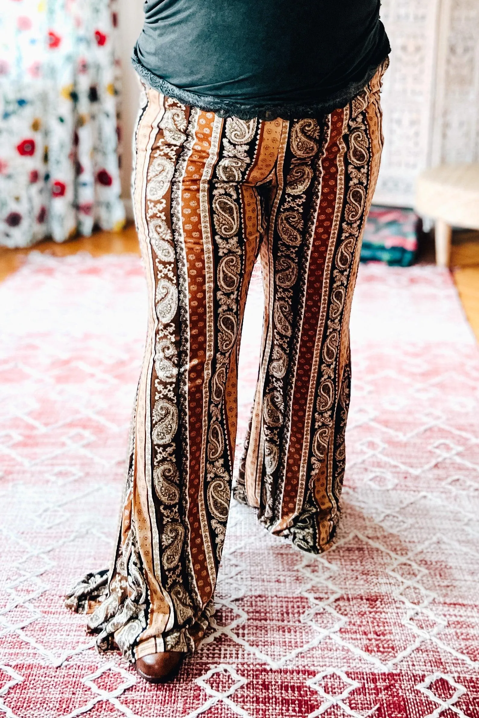 Pretenders Paisley Print Flared Pants