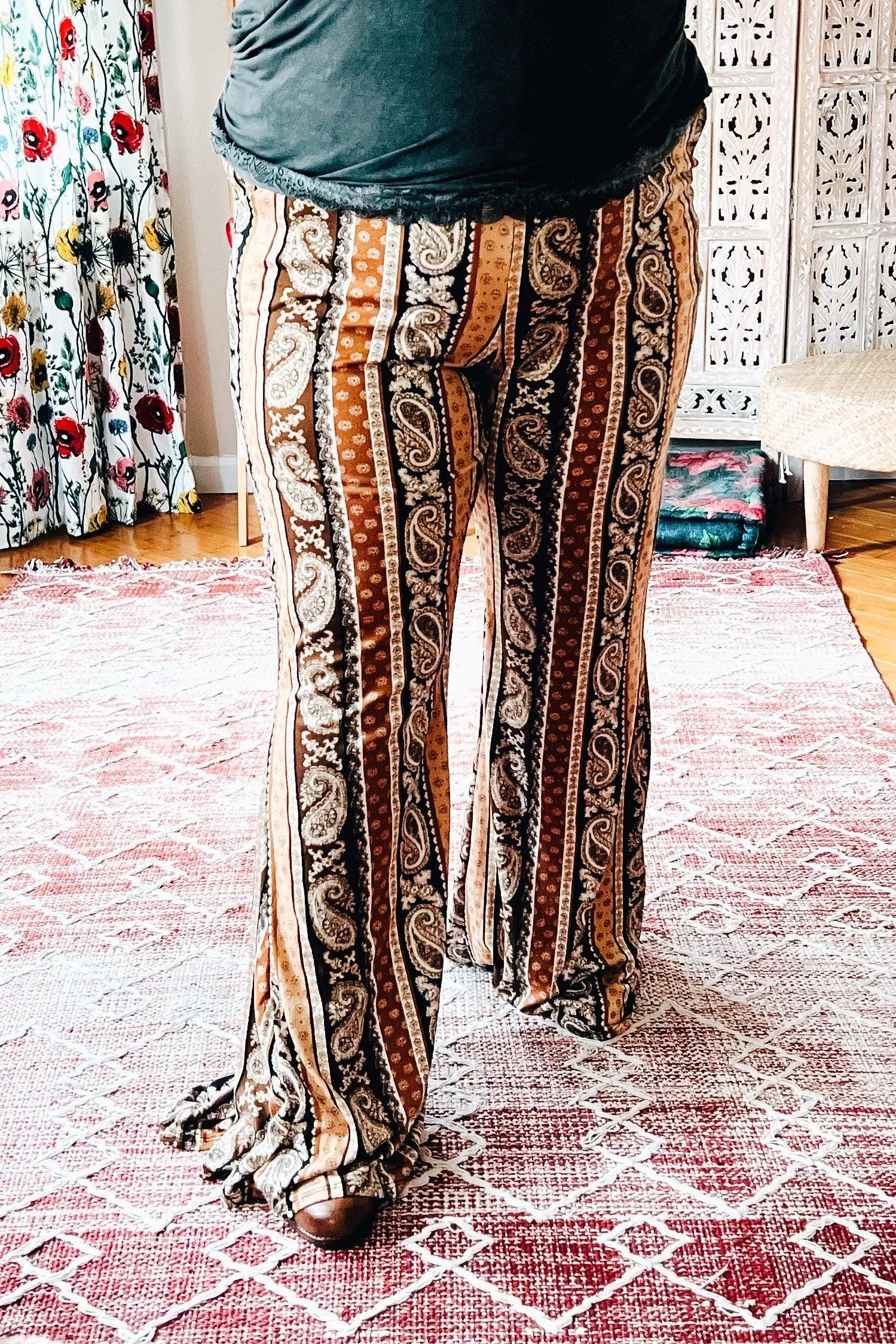 Pretenders Paisley Print Flared Pants