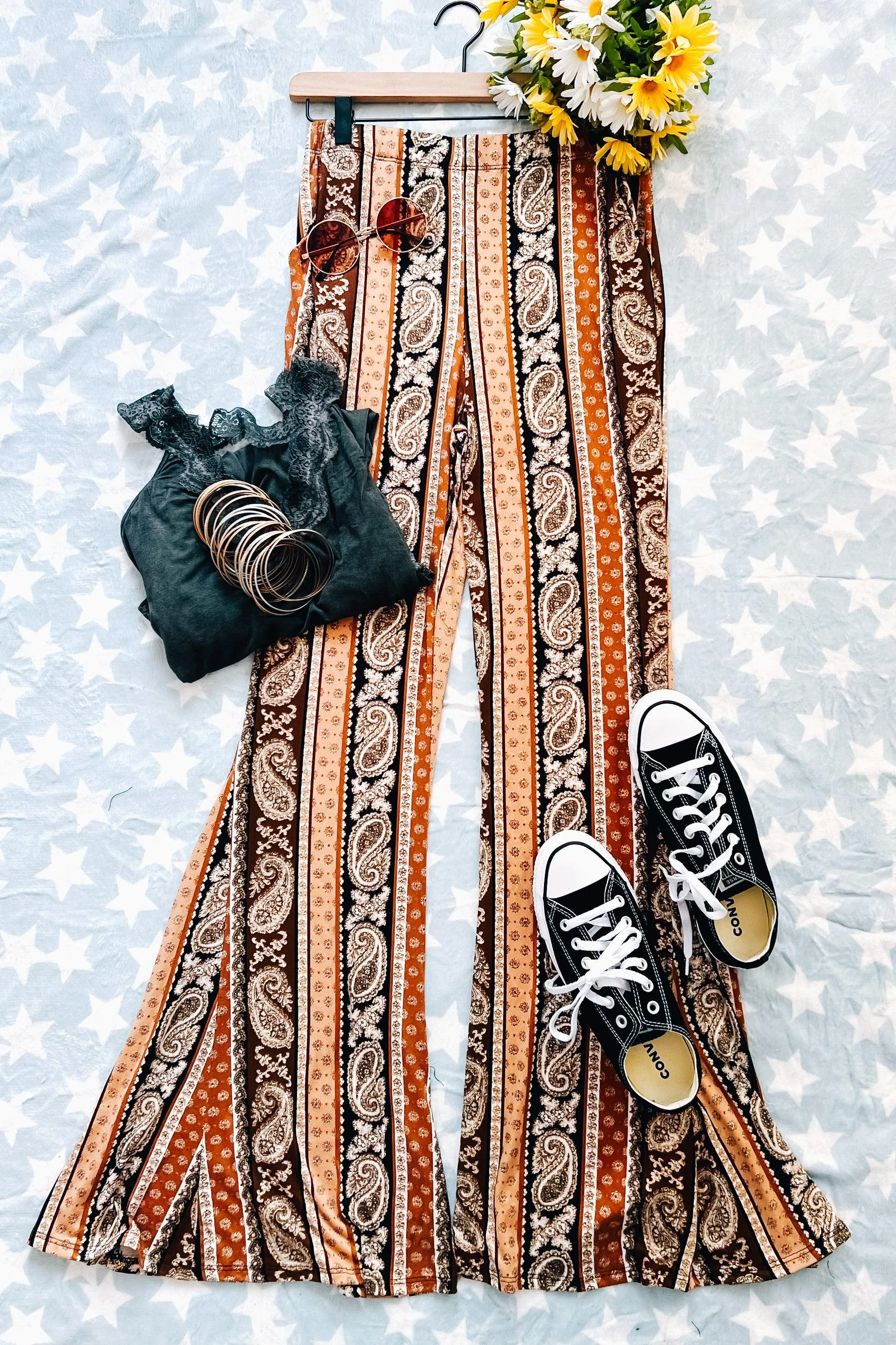 Pretenders Paisley Print Flared Pants