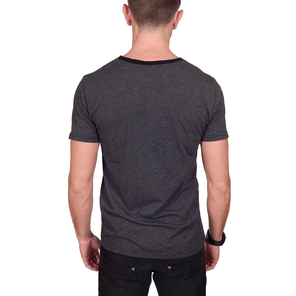 Prospective Flow - "OTARU" Henley Tee in Heather Black