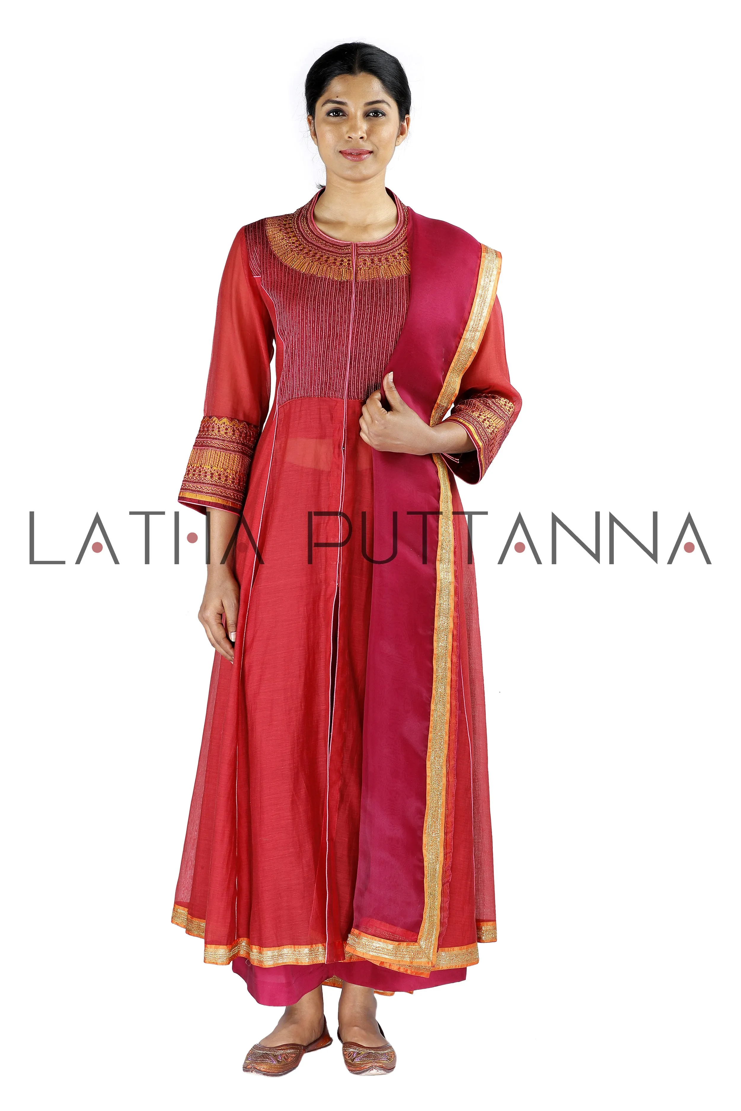Red and maroon salwar