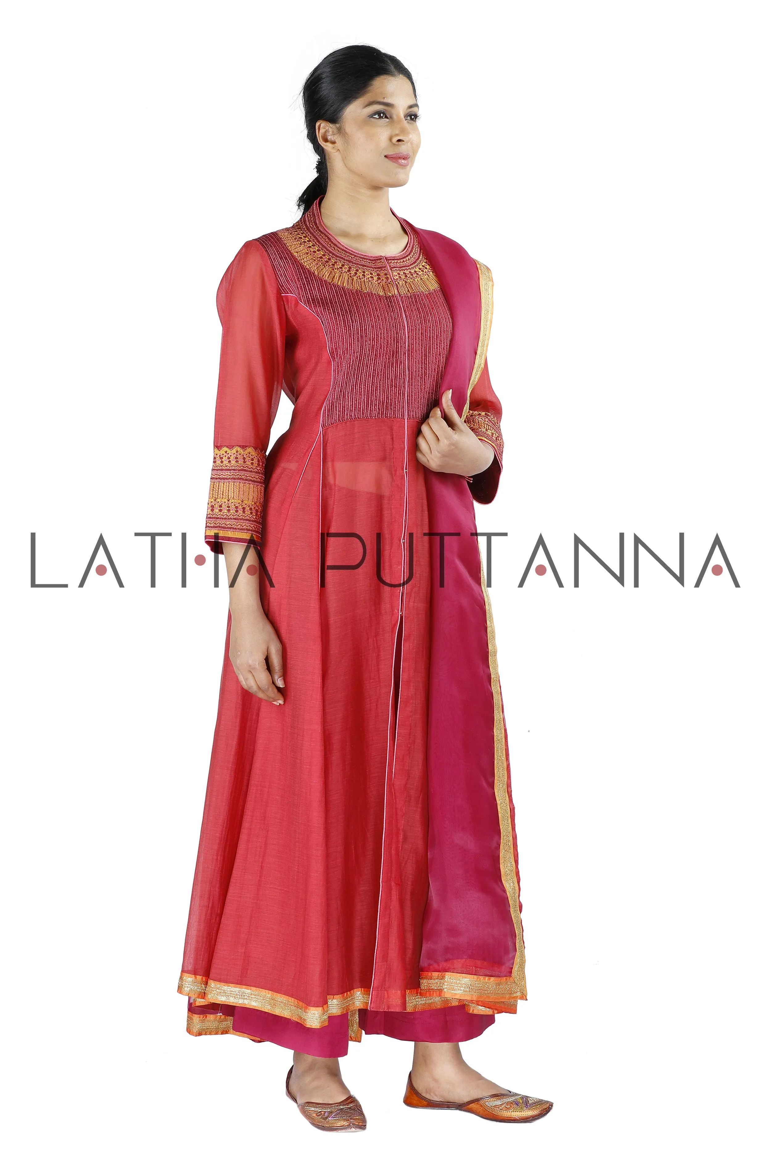 Red and maroon salwar
