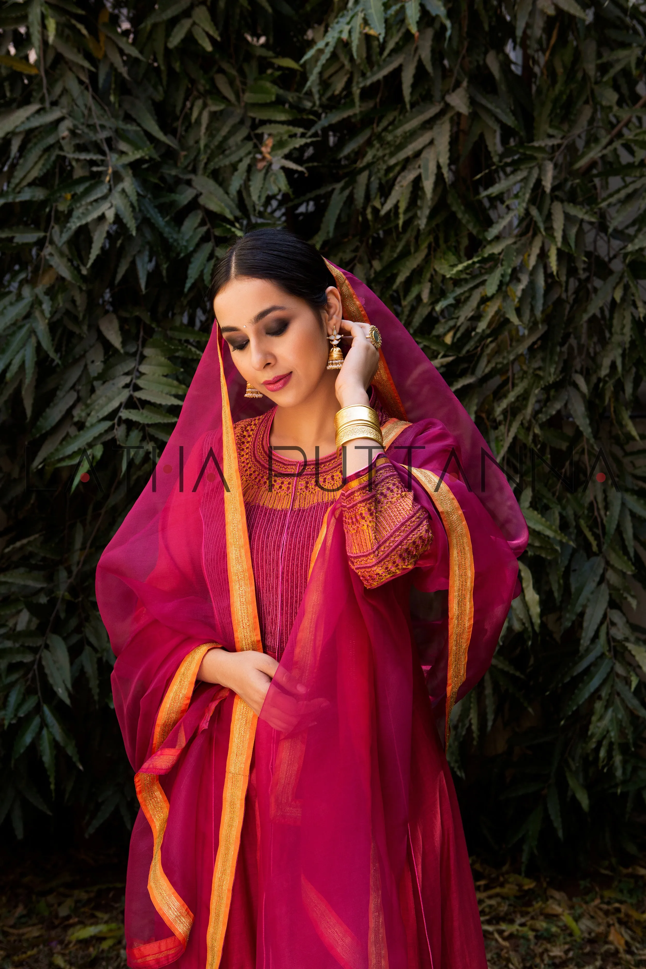 Red and maroon salwar