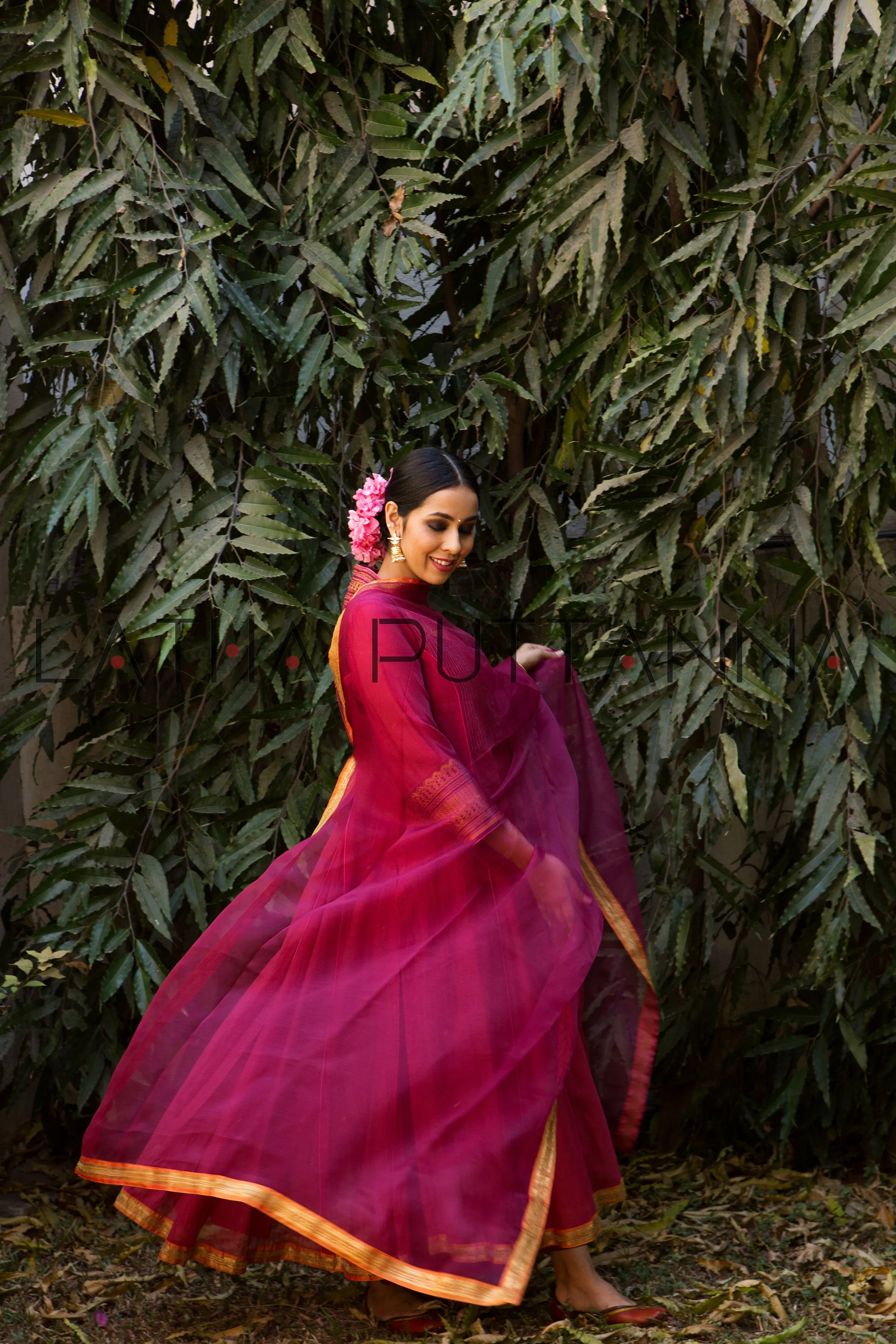 Red and maroon salwar
