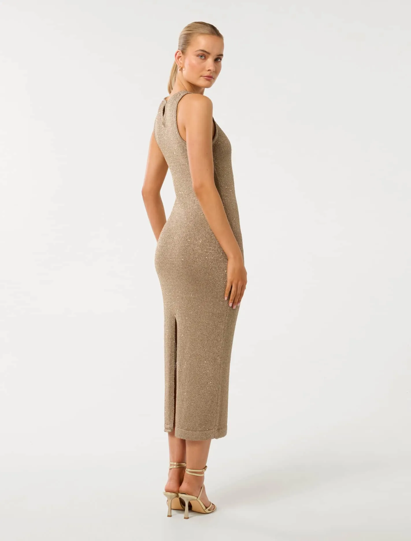 Rio Sequin Metallic Knit Dress