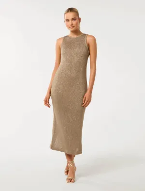 Rio Sequin Metallic Knit Dress