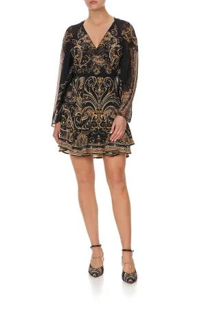 SHORT DRESS WITH DRAPED SLEEVE STUDIO 54