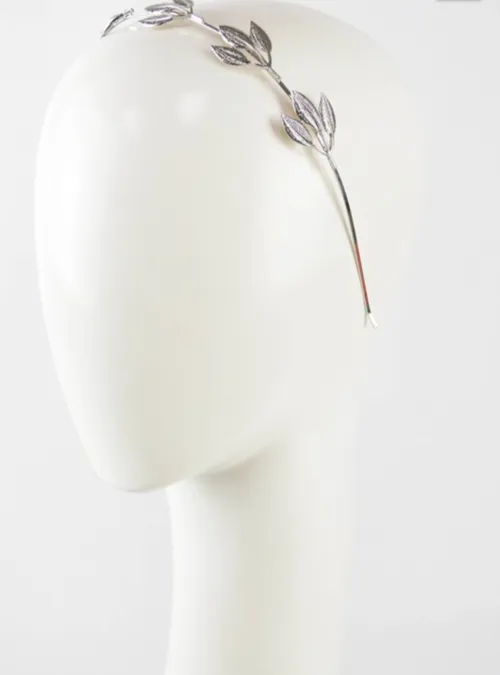 Silver Boho Leaf Headband