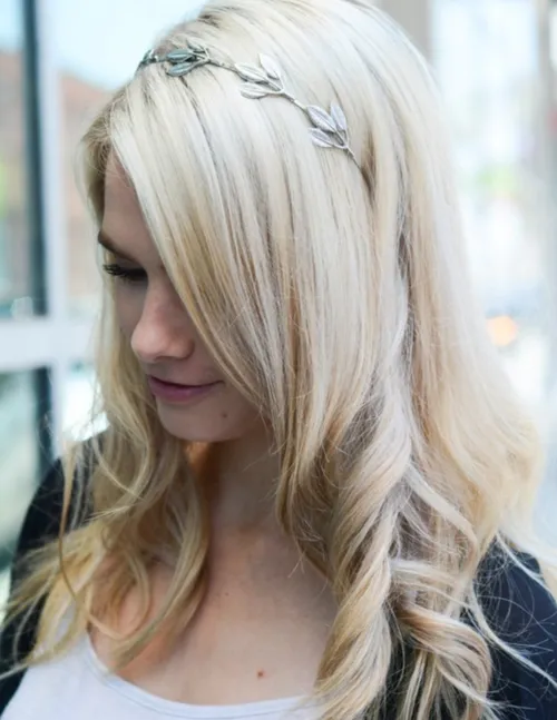 Silver Boho Leaf Headband