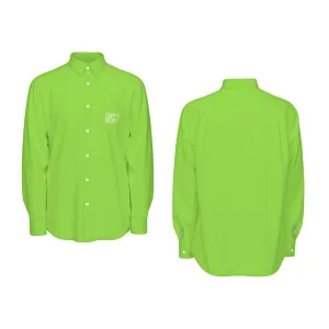 Sixty Eight 93 Logo White Green Apple Men's Cotton Long Sleeve Shirt