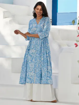 Sky Blue Cotton Kurta