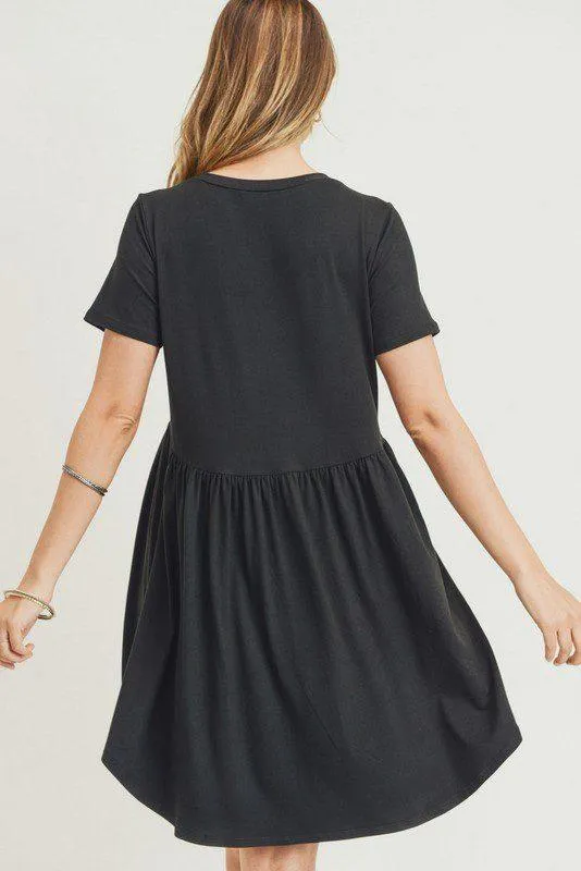 Solid Baby Doll Dress