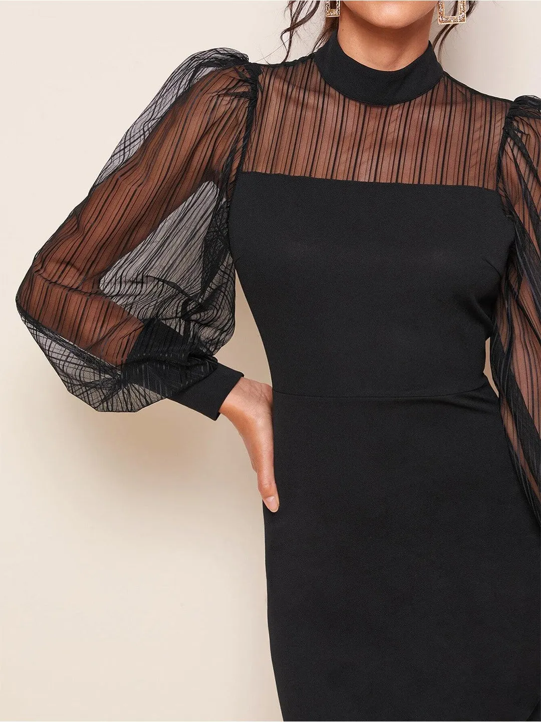 Sophisticated Knit Sheath Midi Dress