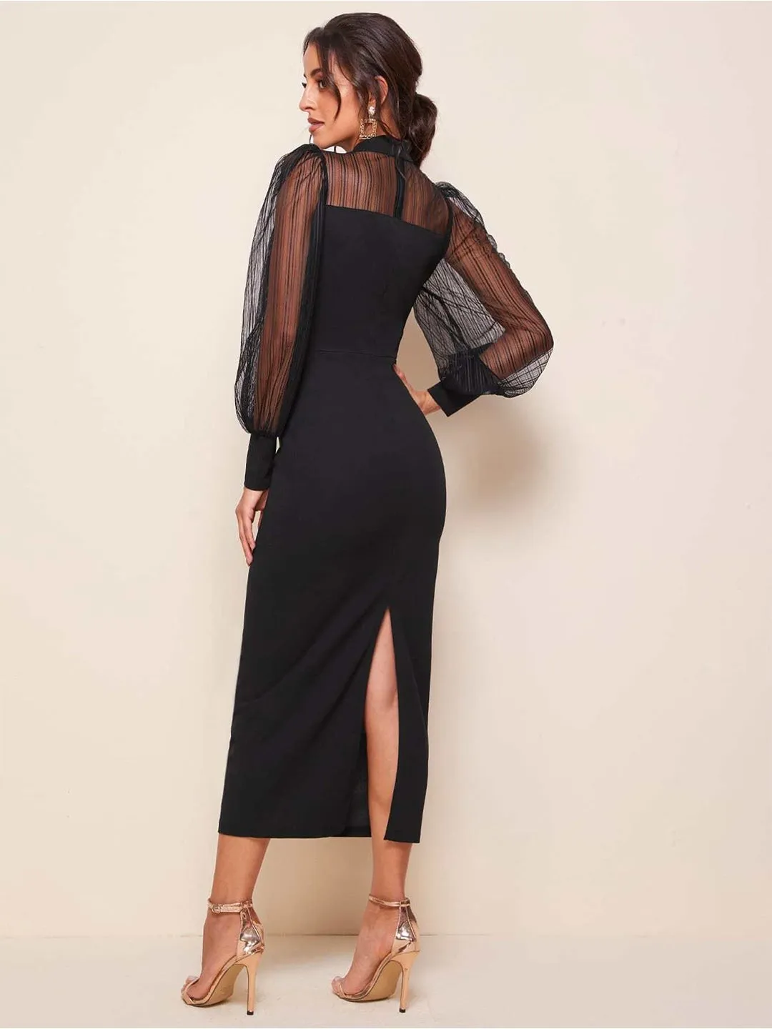 Sophisticated Knit Sheath Midi Dress