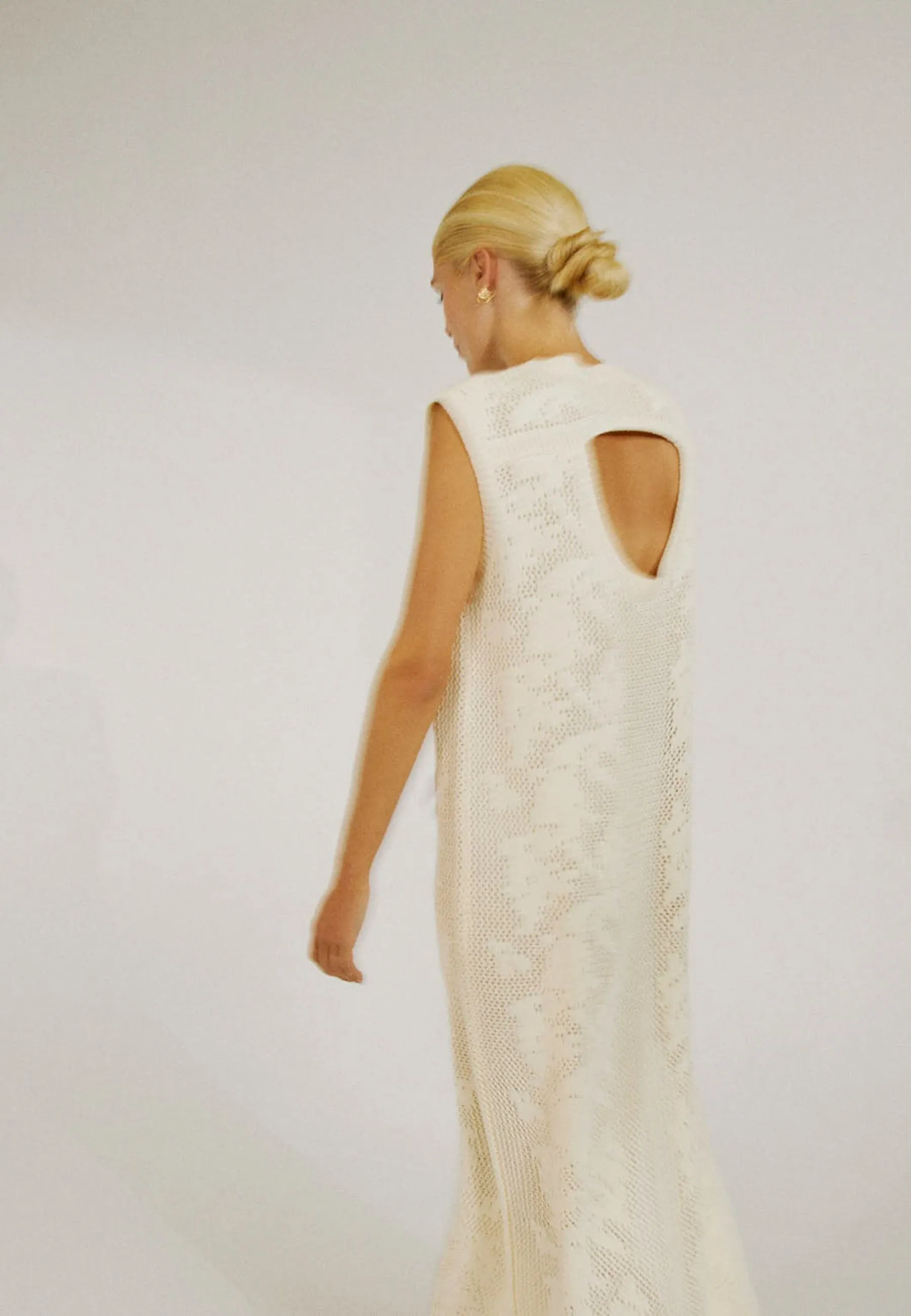 Stilla crochet knit dress - Off-white
