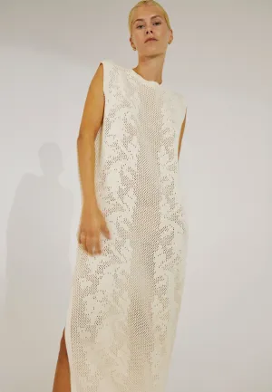 Stilla crochet knit dress - Off-white