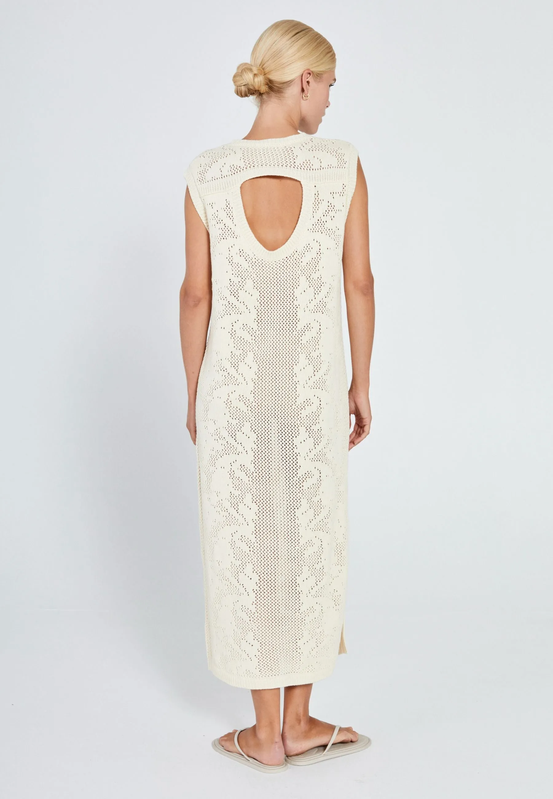 Stilla crochet knit dress - Off-white