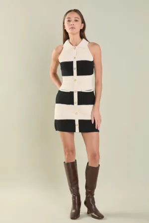 Striped Crochet Knit Dress