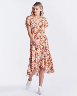 Susanna Wrap Dress - Rosewood Floral
