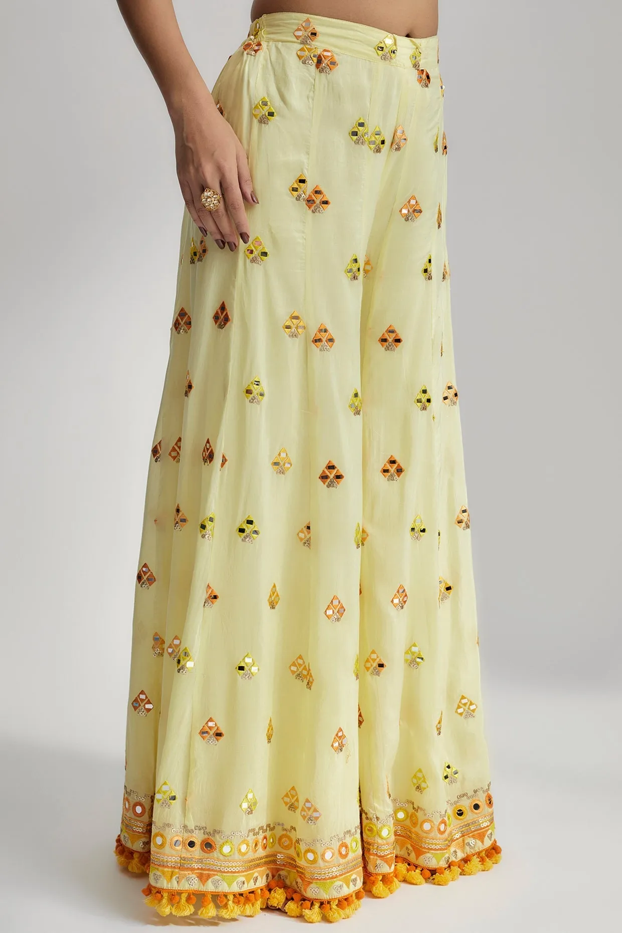 Swanica Cape Set  With Flared Pants