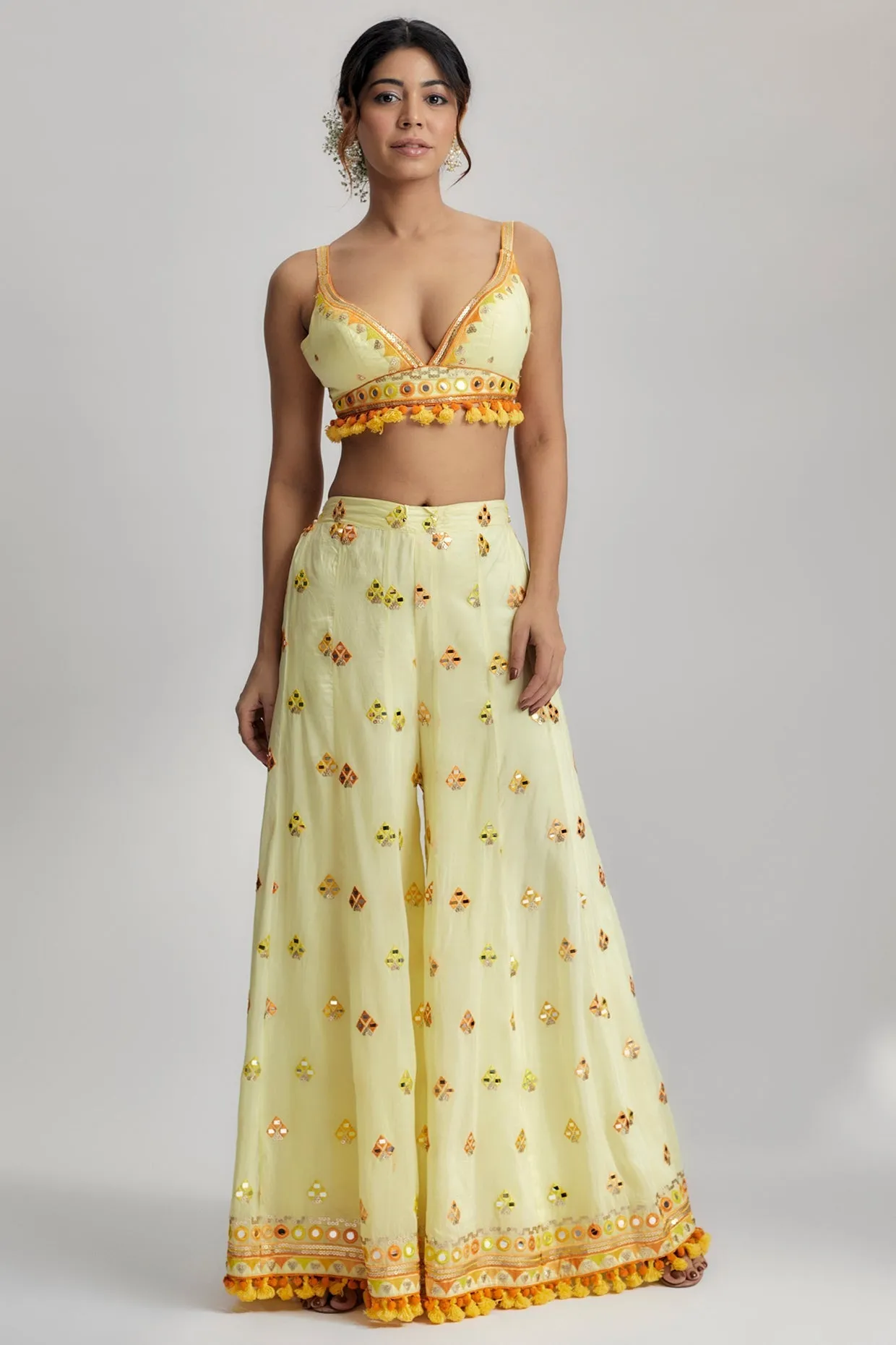 Swanica Cape Set  With Flared Pants