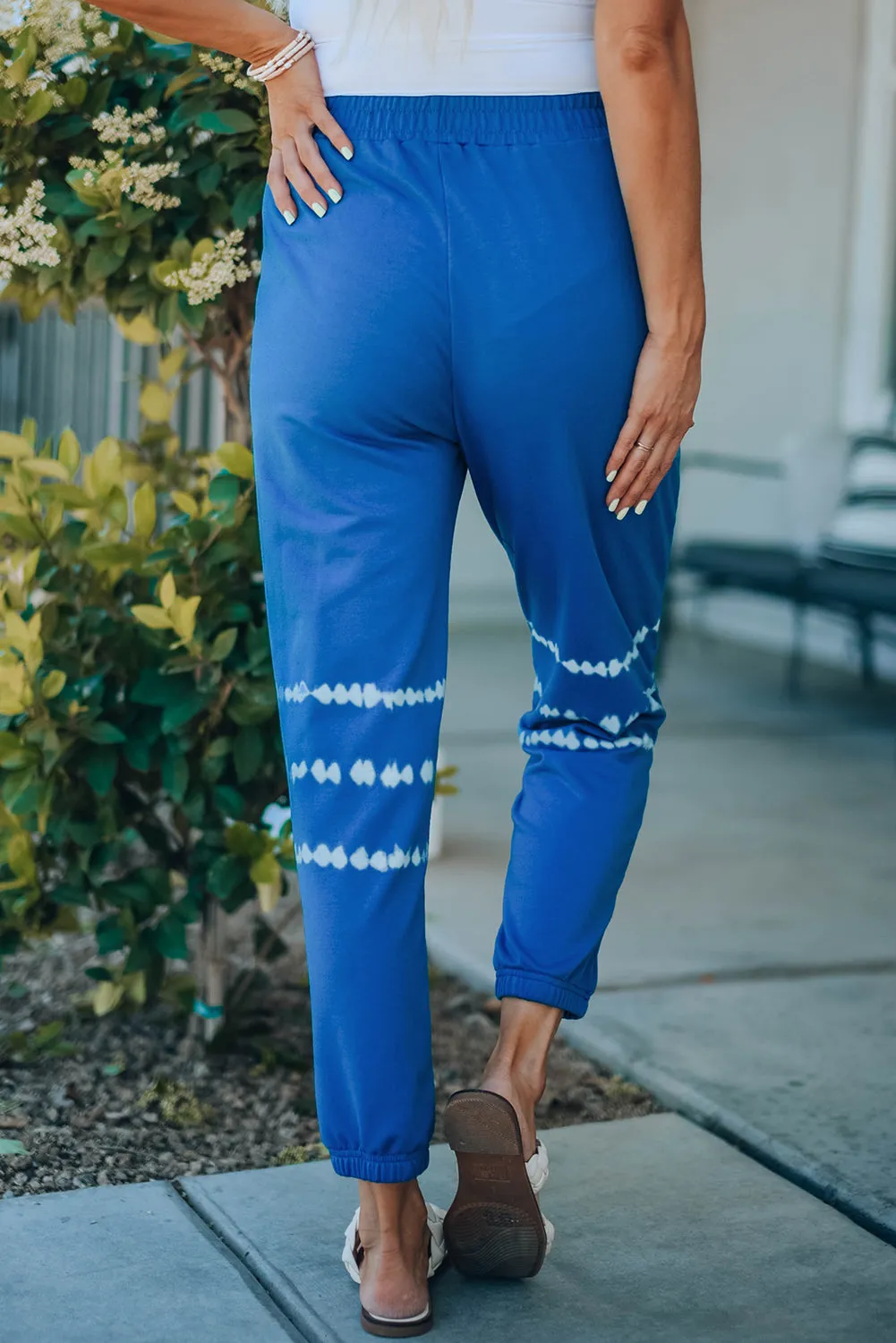 Two-Tone Elastic Waist Jogger Pants