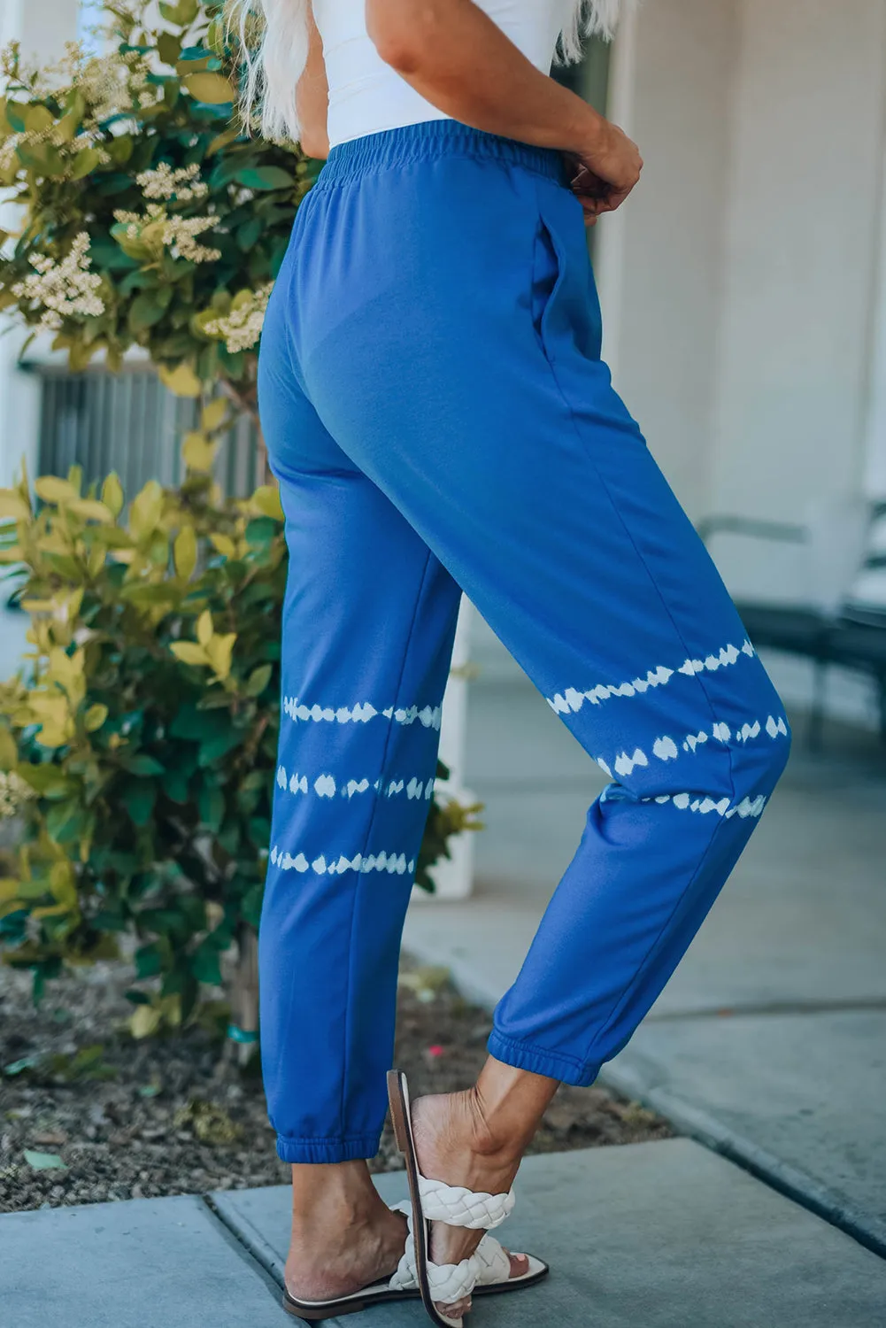 Two-Tone Elastic Waist Jogger Pants